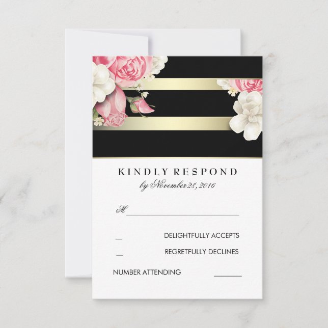 Mariage floral vintage RSVP (Devant)