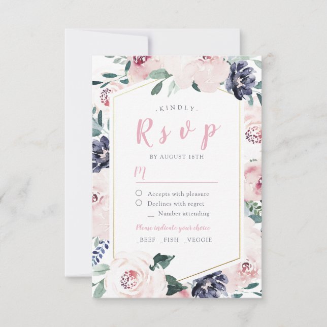 Mariage florissant botanique floral clair RSVP (Devant)