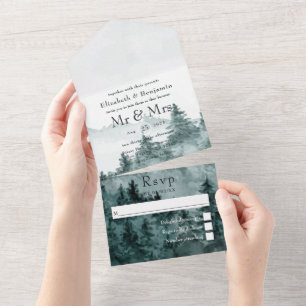 Mariage forestier tout en une invitation