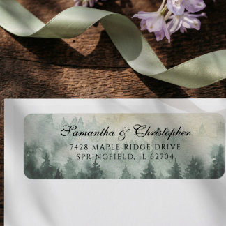 Mariage forêt de pin aquarelle