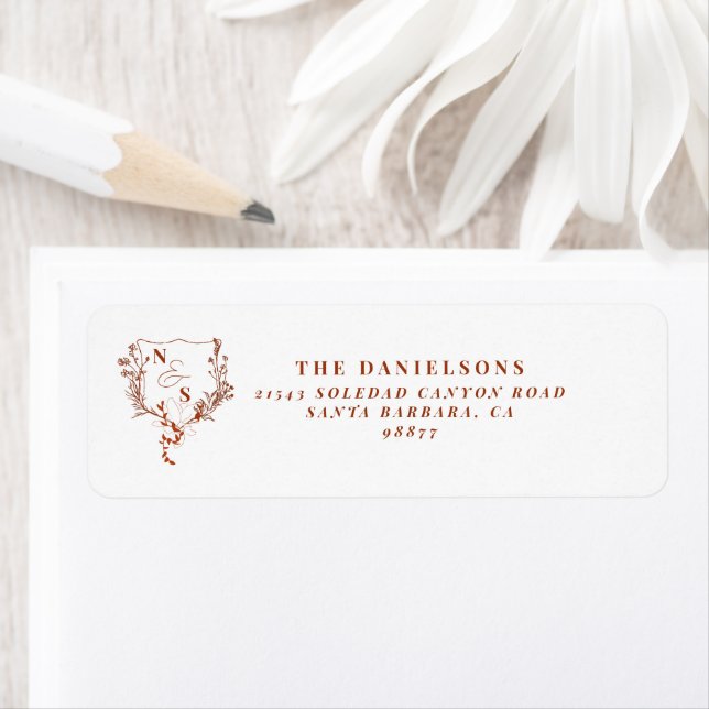 Mariage Formel Rustique à Monogramme de Blason Flo (En situation)