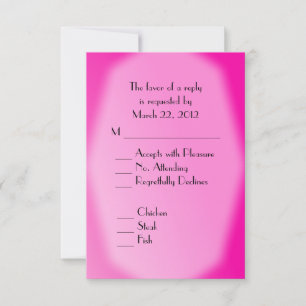Mariage Fuchsia RSVP de mariée et de chambre bleue