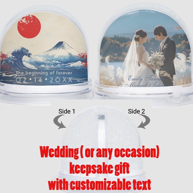 Mariage garde l'harmonie japonaise avec Fuji (Wedding keepsake Japonesque Harmony with Fuji Snow Globe)