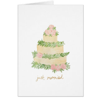 mariage gâteau juste marié carte