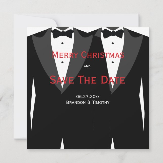 Mariage gay personnalisé Enregistrer la date Carte (Devant)