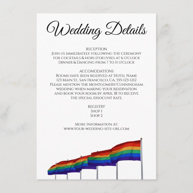 Mariage gay pride Détails Carte de boîtier (Devant)