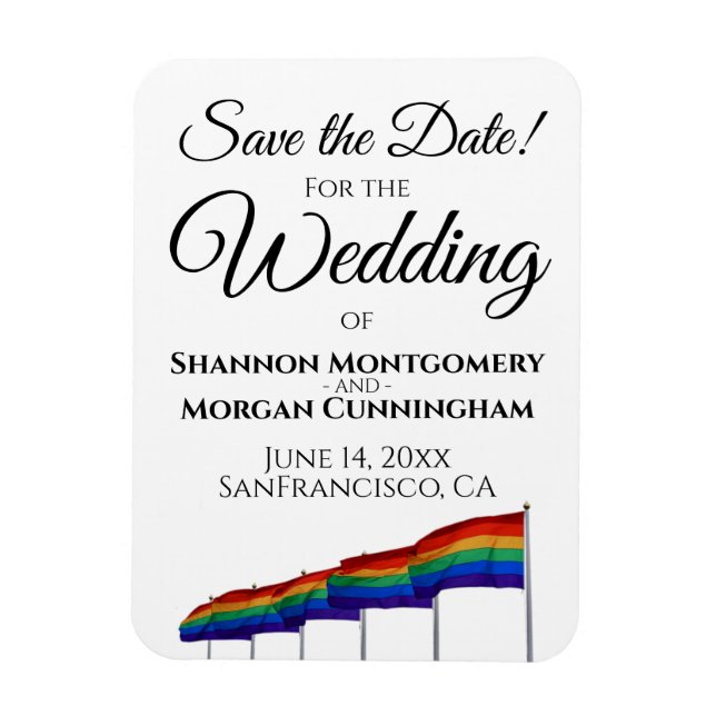 Mariage gay pride Enregistrer La Date Magnet (Vertical)