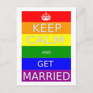Mariage gay Restez calme et soyez marié - Cartes p