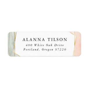 Mariage géométrique Blush & Sage Aquarelle Or