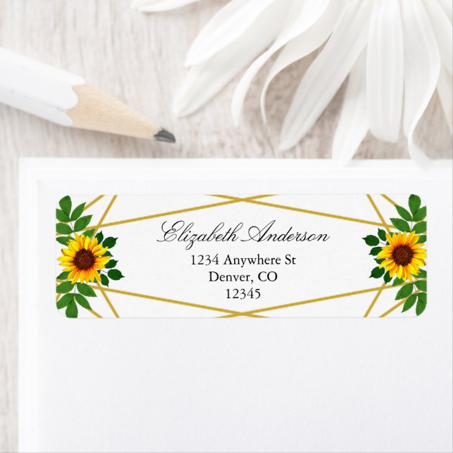 Mariage géométrique tournesol (En situation)