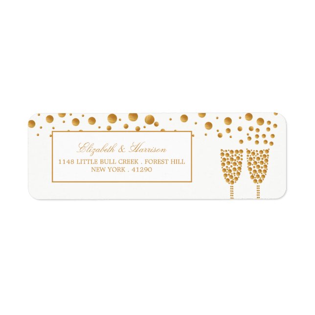 Mariage Gold Champagne Bubbles (Devant)