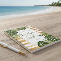 Mariage Gold Foil & Green Palm Leaf Beach