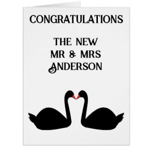 Mariage gothique Baiser Black Swans Personnalisé