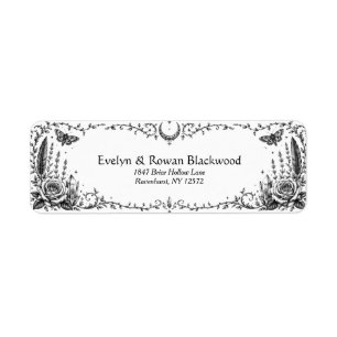 Mariage gothique botanique noir et blanc