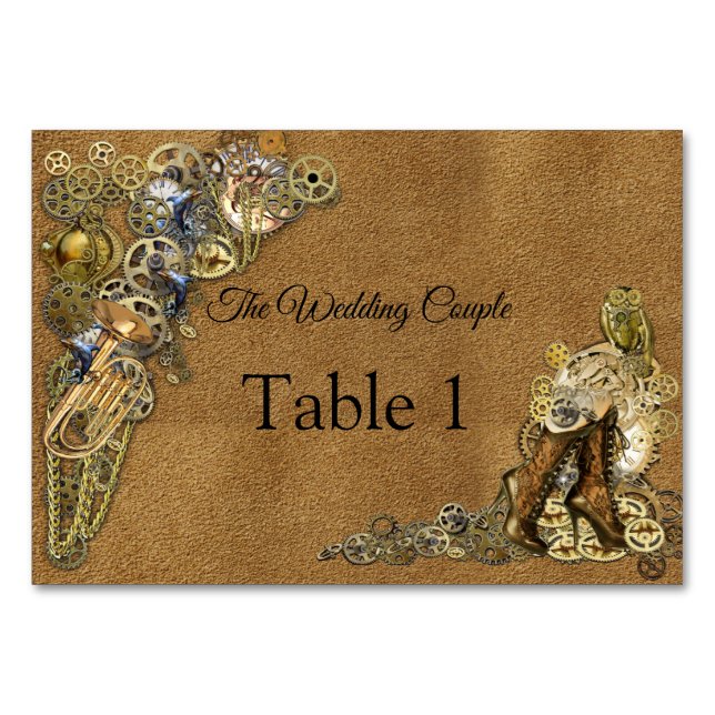 Mariage gothique - Cartes de table en steampunk su (Devant)