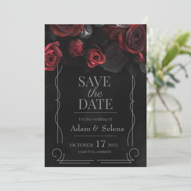 mariage gothique Enregistrer la date invitation (Debout devant)