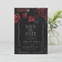 mariage gothique Enregistrer la date invitation