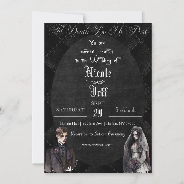 Mariage gothique Faire-part de mariage foncé (Devant)