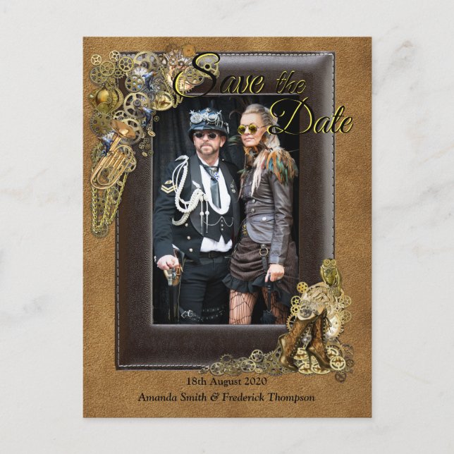Mariage gothique - Steampunk sur suède carte de sa (Devant)