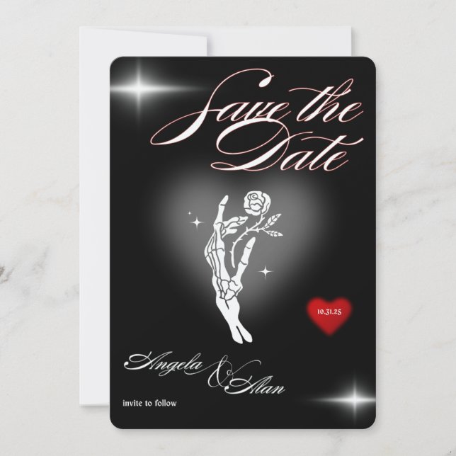 Mariage gothique vintage Invitation (Devant)