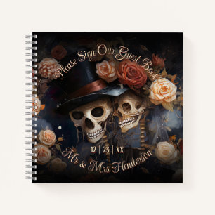Mariage gothique Vintage Kisser Skeletons Livre d'