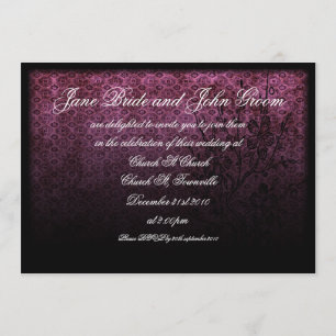 Mariage gothique violet, invitation