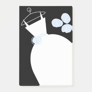 Mariage Gown Bleu vertical noir post-it note