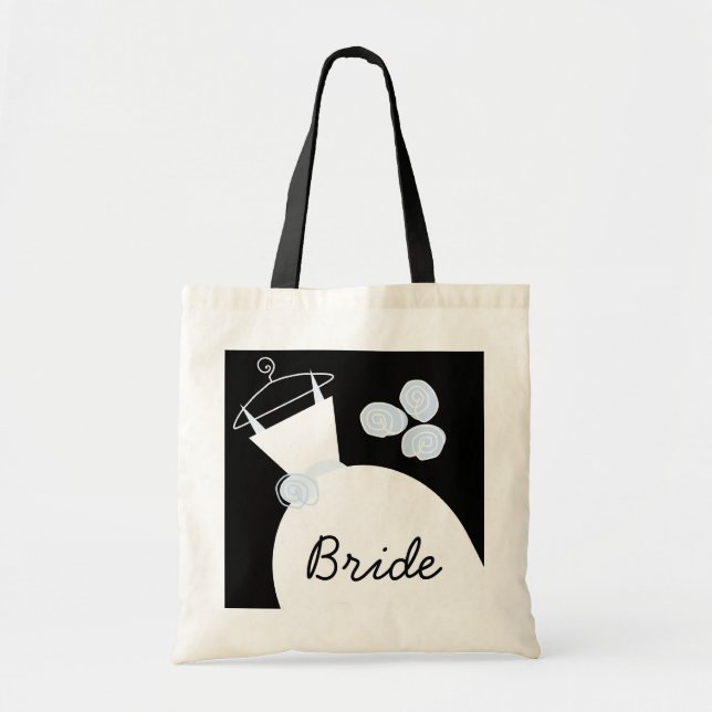 Mariage Gown Blue 'Bride' sac fourre-tout noir (Devant)