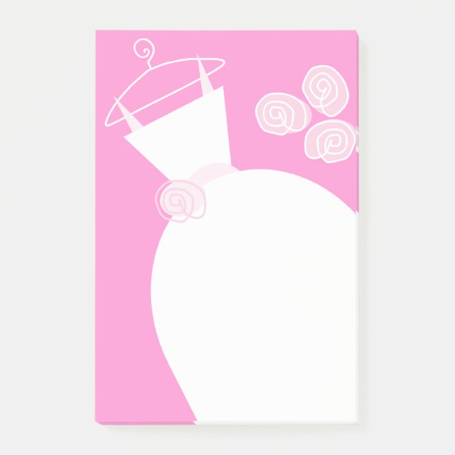 Mariage Gown rose vertical post-it note (Devant)