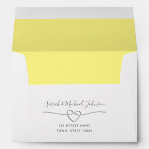 Mariage gris jaune Adresse de retour 5x7 Enveloppe