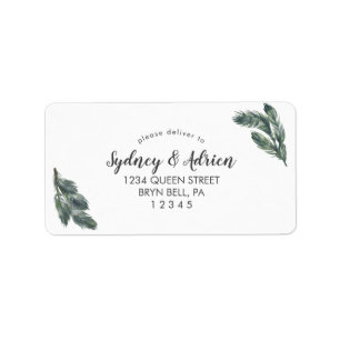 Mariage hiver verdure Étiquette de adresse RSVP