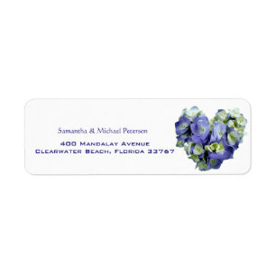 Mariage Hydrangea en forme de coeur bleu personnal