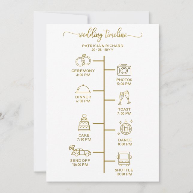 Mariage Icon Icon Chic Script Wedding Programme (Devant)