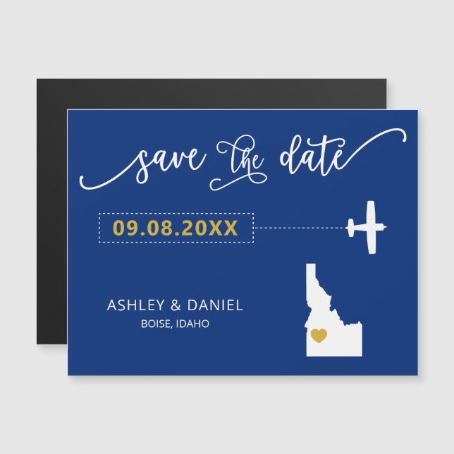 Mariage Idaho Enregistrer la carte de date, Carte (Devant / Derrière)