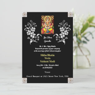Mariage indien avec invitation de Ganesha