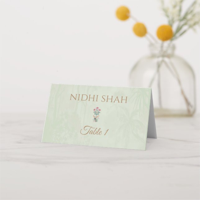 Mariage indien Cartes de place Thème Pichwai moder (Devant)