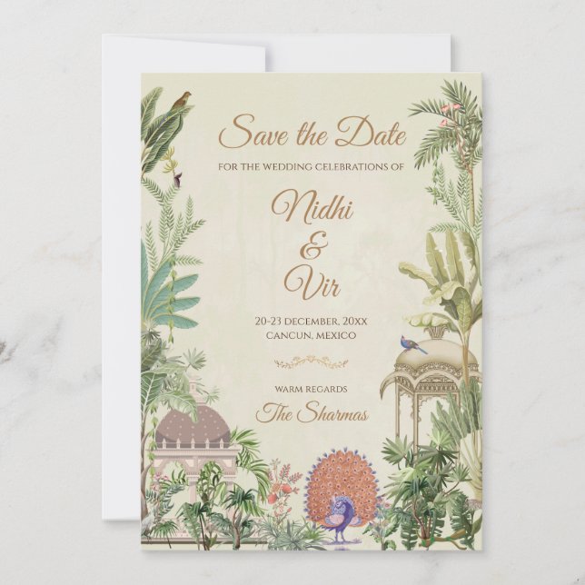 Mariage indien Enregistrer la date Invitation Digi (Devant)