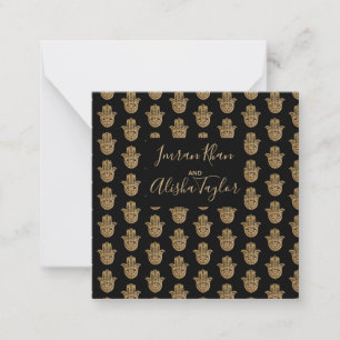 Mariage indien Gold hamsa Henna Faire-part