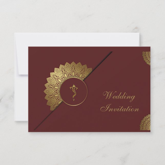 Mariage indien hindu Ganesha invitation (Devant)