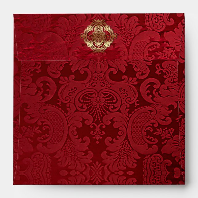 Mariage indien rouge - Enveloppe (Dos (Haut rabat))