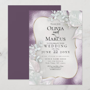 MARIAGE Invitation Eggplant Pearl Shimmer