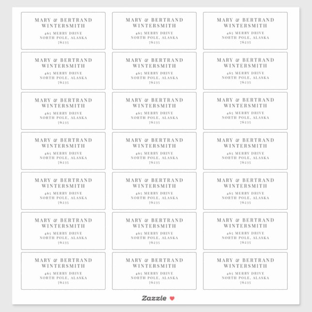 Mariage invité Étiquette préadressé Minimaliste J1 (Feuille)