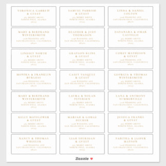 Mariage invité Étiquettes préadressés Boho Gold J1