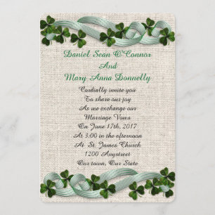 Mariage irlandais Invitations lin élégant