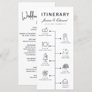 Mariage Itinéraire Programme de fête Noir Blanc Ch