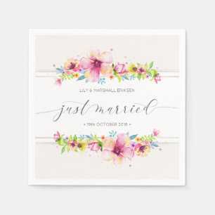 Mariage Juste Marié Beau   Serviette en papier