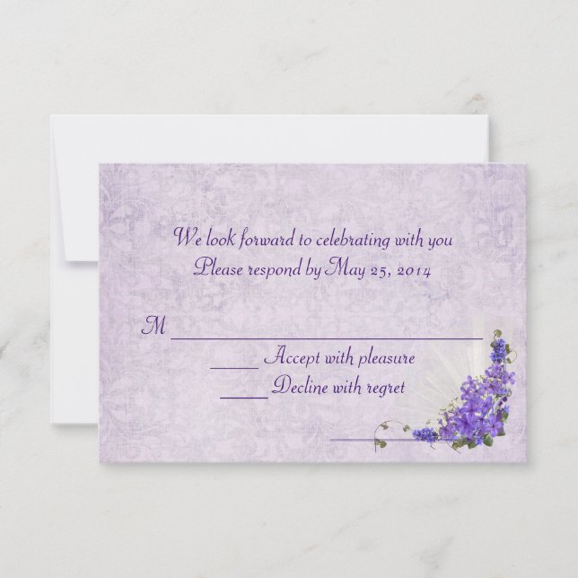 Mariage Lilacs RSVP (Devant)