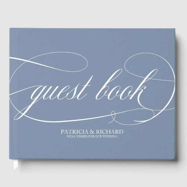 Mariage Livre d'hôtes Chic Dusty Blue (Recto)