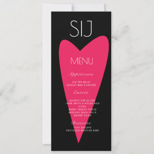 Mariage Logo Bold Heart Black White Dinner Menu