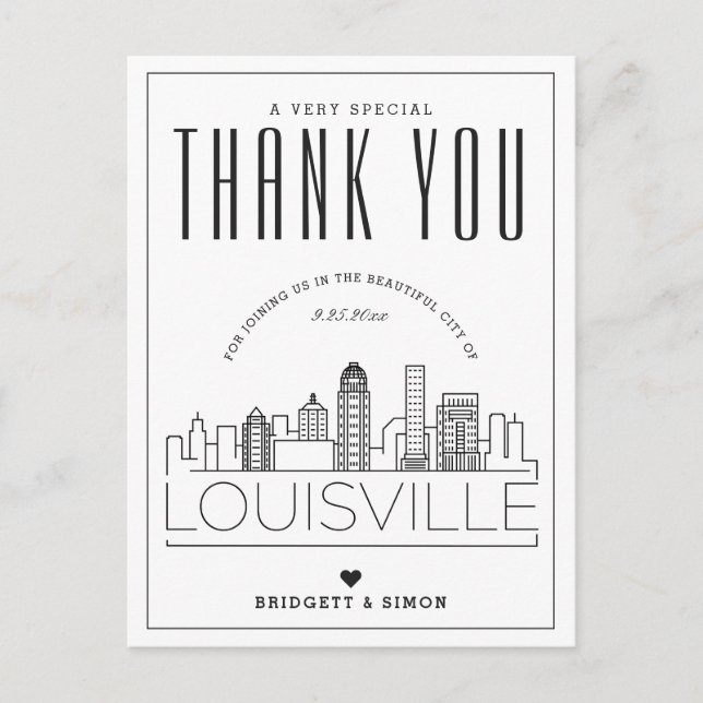 Mariage Louisville | Merci de venir ! Carte postal (Devant)
